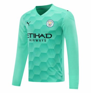 2020-21 Manchester City Goalkeeper Green Long Sleeve Men Football Jersey Shirts