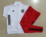 Flamengo 2023-24 White Soccer Jacket + Pants Men's