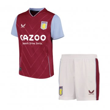 Aston Villa 2022-23 Home Soccer Jerseys + Short Kid's