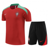 Portugal 2024 Red Soccer Jerseys + Short Men's