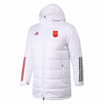 Spain 2022 White Soccer Cotton Winter Jacket Men's