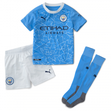 2020-21 Manchester City Home Kids Football Kit(Shirt+Shorts+Socks)