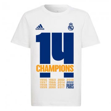 Real Madrid 2021-22 14 UEFA Champions White T-Shirt Men's