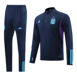 Argentina 2022-23 3 Stars Navy Zipper Soccer Sweatshirt + Pants Men's