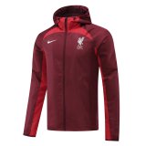 #Hoodie Liverpool 2021-22 Burgundy All Weather Windrunner Soccer Jacket Men's