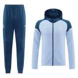 #Hoodie Manchester City 2024-25 Blue Soccer Training Suit Men's