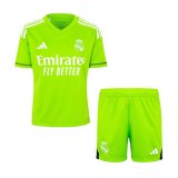 Real Madrid 2023-24 Goalkeeper Black Soccer Jerseys + Short Kid's