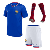 France 2024 Home EURO Soccer Jerseys + Short + Socks Kid's