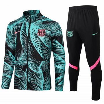 Barcelona 2021-22 Green Soccer Training Suit Jacket + Pants Men's