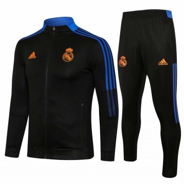 Real Madrid 2021-22 Black Soccer Training Suit Jacket + Pants Men's