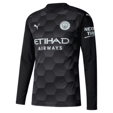 2020-21 Manchester City Home Goalkeeper Black LS Men Football Jersey Shirts [5212821]