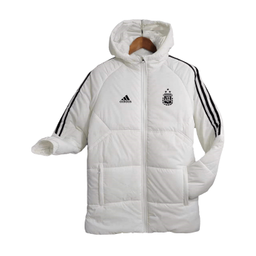 Argentina 2023 White Soccer Cotton Winter Jacket Men's
