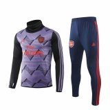 2019-20 Arsenal Turtle Neck Purple Texture Men's Football Training Suit(Sweater+ Pants)