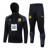 #Hoodie Borussia Dortmund 2023-24 Black Soccer Training Suit Men's