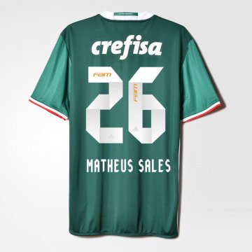 2016-17 Palmeiras Home Green Football Jersey Shirts Matheus Sales #26