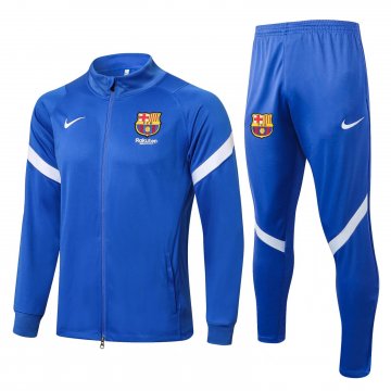 Barcelona 2021-22 Sharp Blue Soccer Training Suit Jacket + Pants Men's