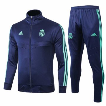 2019-20 Real Madrid High Neck Blue Men's Football Training Suit(Jacket + Pants)