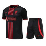 Liverpool Black Stripes Soccer Jerseys + Short Men's 2022-23