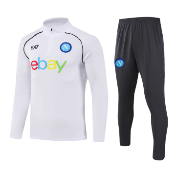 Napoli 2023-24 White Soccer Sweatshirt + Pants Men's