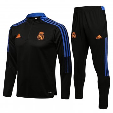 Real Madrid 2021-22 Black Soccer Training Suit Men's