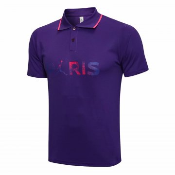 2021-22 PSG x Jordan Purple Football Polo Shirt Men's