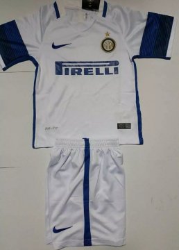 Kids 2016-17 Inter Milan Away White Football Jersey Shirts Kit(Shirt+Shorts)
