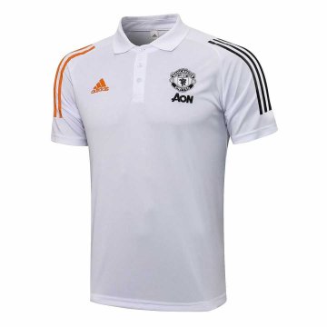 2021-22 Manchester United White Football Polo Shirt Men's