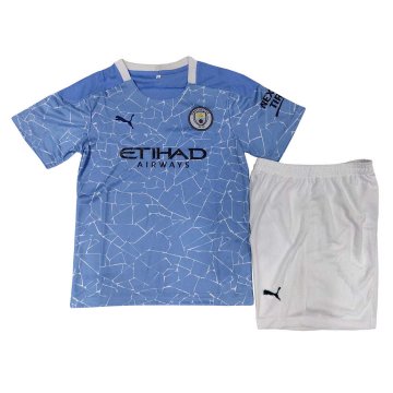 2020-21 Manchester City Home Kids Football Kit(Shirt+Shorts)