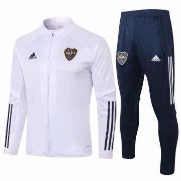 2020-21 Boca Juniors White Men's Football Training Suit(Jacket + Pants)