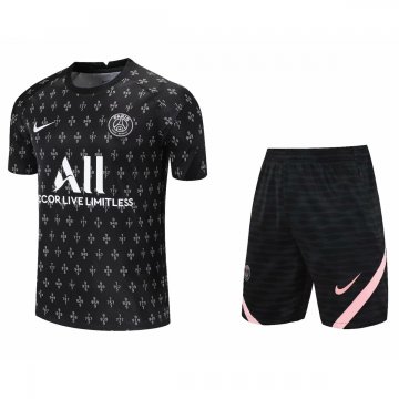 PSG 2021-22 Black Soccer Training Suit Jerseys + Short Men's