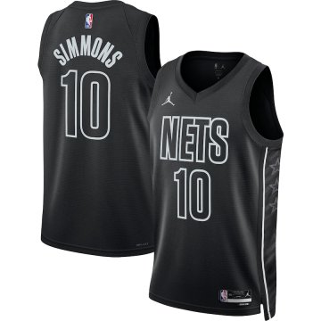 Brooklyn Nets 2022/2023 Black StateMen'st Edition SwingMen's Jersey Men's (SIMMONS #10)
