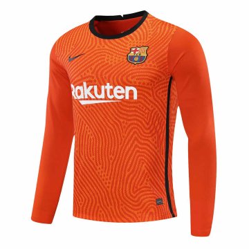 2020-21 Barcelona Goalkeeper Orange Long Sleeve Men Football Jersey Shirts