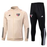 Sao Paulo FC 2023-24 Beige Soccer Jacket + Pants Men's