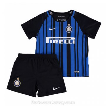 2017-18 Inter Milan Home Football Jersey Shirts Kids Kit(Shirt+Short)