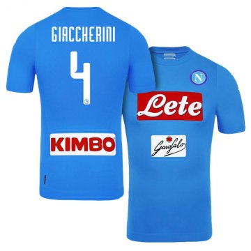 2016-17 Napoli Home Blue Football Jersey Shirts #4 Emanuele Giaccherini