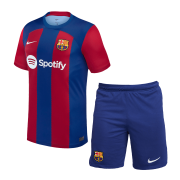 Barcelona 2023/24 Home Soccer Jerseys + Short Men's