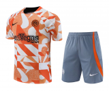 Inter Milan 2023-24 Orange Soccer Jerseys + Short Men's