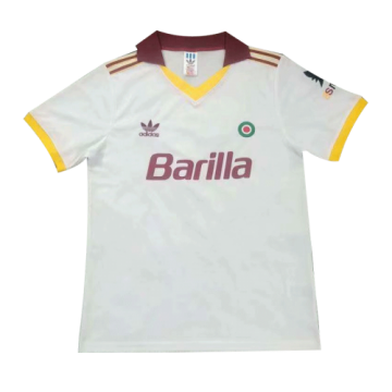91/92 AS Roma Away White Retro Football Jersey Shirts Men