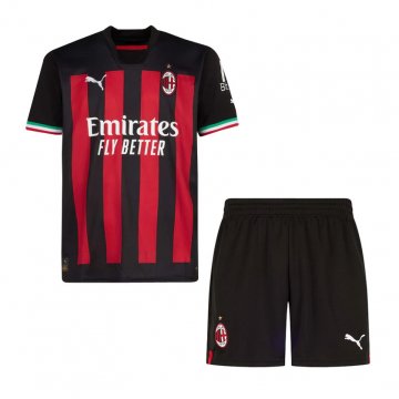 AC Milan 2022-23 Home Soccer Jerseys + Short Kid's