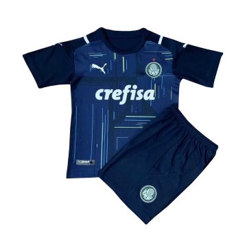 2021-22 Palmeiras Goalkeepr Navy Football Kit (Shirt + Shorts) Kid's