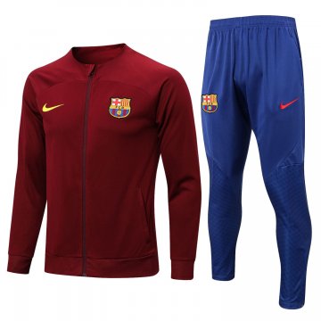 Barcelona 2022-23 Burgundy Soccer Jacket + Pants Men's