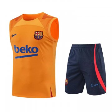 Barcelona 2022-23 Orange Soccer Singlet + Short Men's