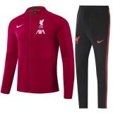 Liverpool 2021-22 Burgundy Soccer Training Suit Jacket + Pants Men's