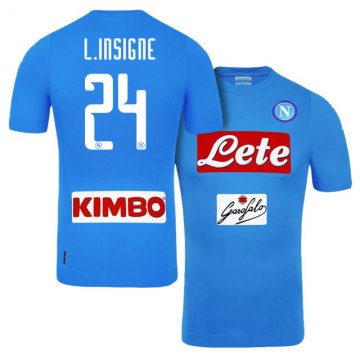 2016-17 Napoli Home Blue Football Jersey Shirts #24 Lorenzo Insigne