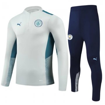 Manchester City 2021-22 Light Grey Soccer Training Suit Men's