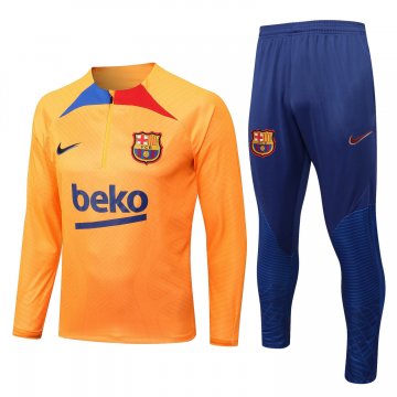 Barcelona 2022-23 Orange Stripes Soccer Training Suit Men's