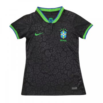 #Special Edition Brazil 2022 Black - Green Soccer Jerseys Women's