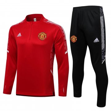 Manchester United 2021-22 Red Soccer Training Suit Men's