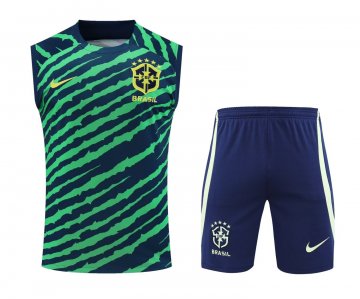 Brazil 2022 Green Soccer Singlet + Short Men's