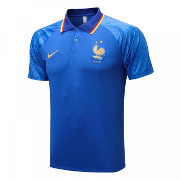 France 2022 Blue Soccer Polo Jerseys Men's